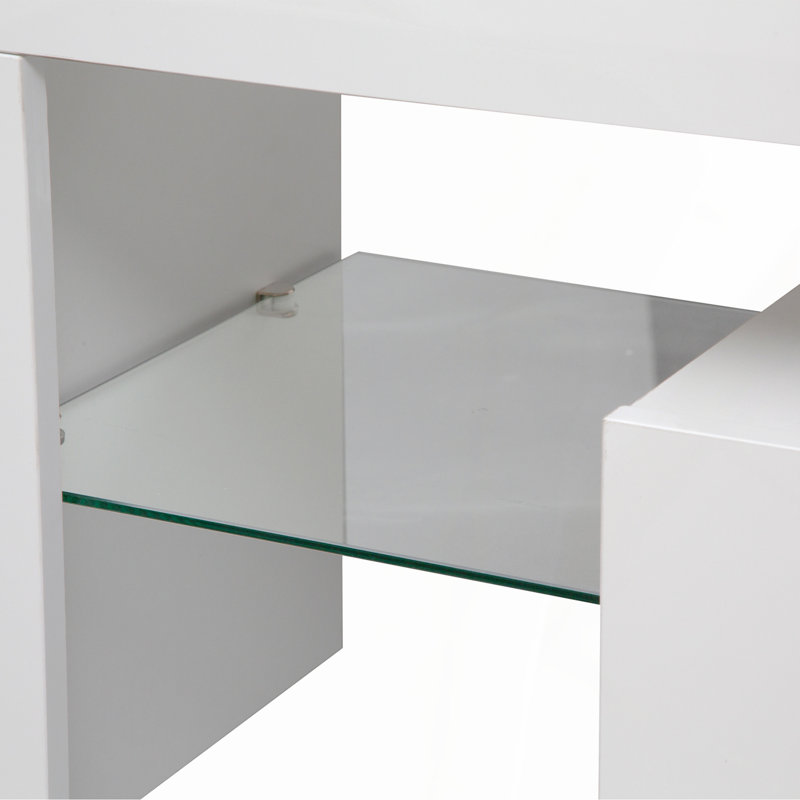 Meuble télé flottant fixé au mur avec 16 DEL de couleur, grand espace de rangement, centre de divertissement moderne pour téléviseurs de 55 à 65 pouces