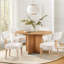 Table de salle à manger extensible en bois massif avec placage de chêne et glissière à engrenages, table moderne KD pour petits espaces, pieds en bois d'hévéa épais-378044358