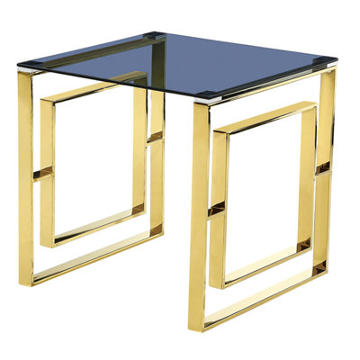 Glass Top Frame Square Side Table