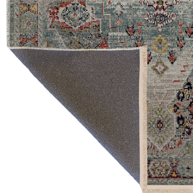 Tapis décoratif rétro multicolore à motifs clairs, Tapis de couloir 3 pi 9,81 po x 9 pi 10,11 po