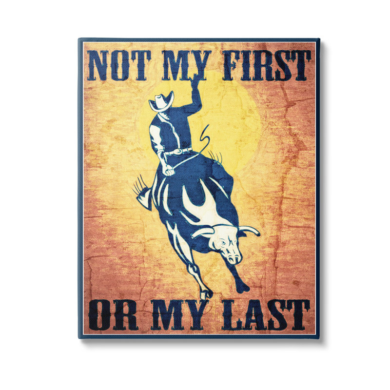 Rodeo Cowboy Phrase Canvas Wall Art by GraffiTee Studios, 20" H x 16" W