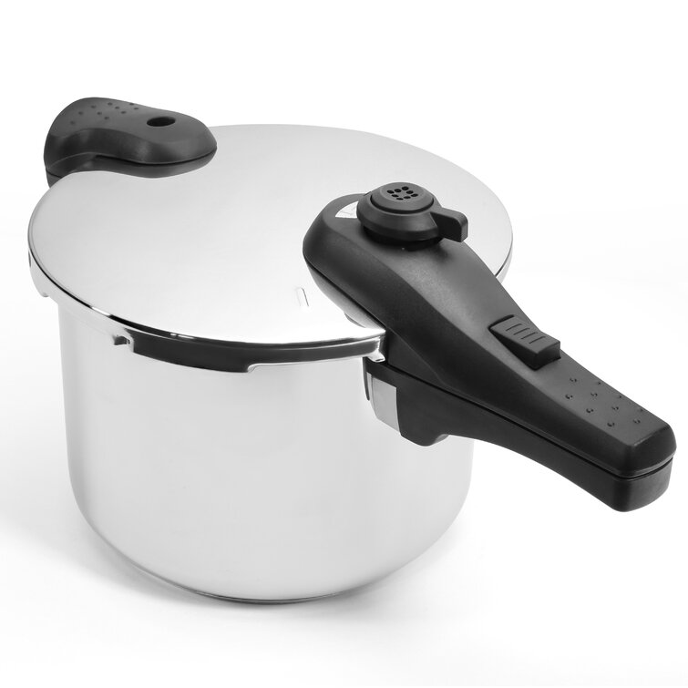 Barton 6-Quart Pressure Cooker Stovetop Cookware Dishwasher Safe 15-psi with Recipe Book