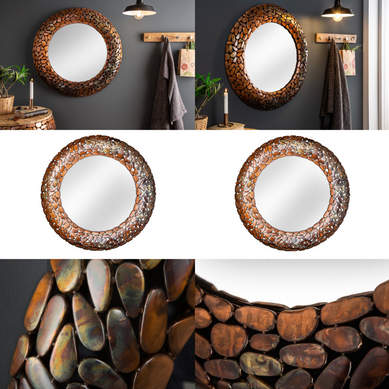 Reder Metal Wall Mirror, Copper