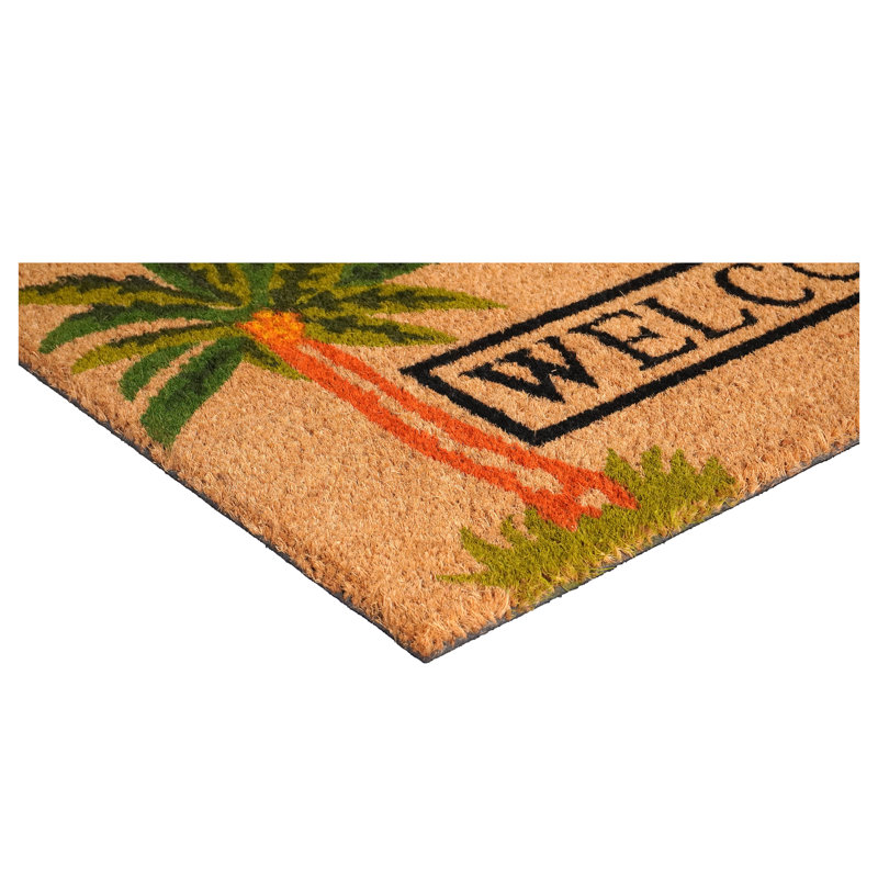 Tapis de porte d'extérieur antidérapant Alviva Palm Welcome 29 po x 17 po