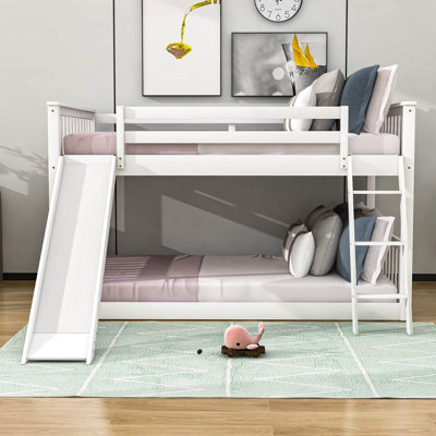 Extine Full Over Full Wood Bunk Bed with Slide