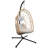 Vivere Deluxe Nest Chair with Plush Cushion and Stand in Cappuccino