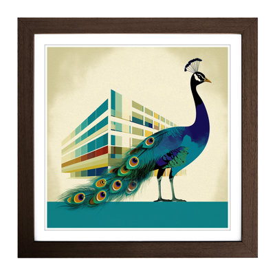 Peacock Bauhaus - Framed Print