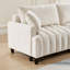 Canapé-lit futon de 83 po, canapé-lit confortable en polyester avec 2 coussins carrés, canapé-lit convertible avec dossier réglable, causeuse moderne pour le salon, beige-1235105909