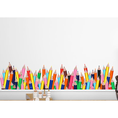 Colorful Pencil Wall Decal – Classroom, Playroom & Kid's Room Art 590DLU