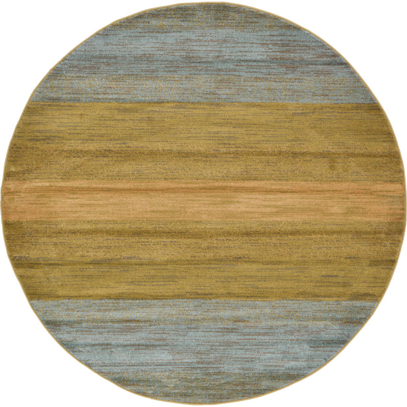 Striped Area Rug, Round 99cm