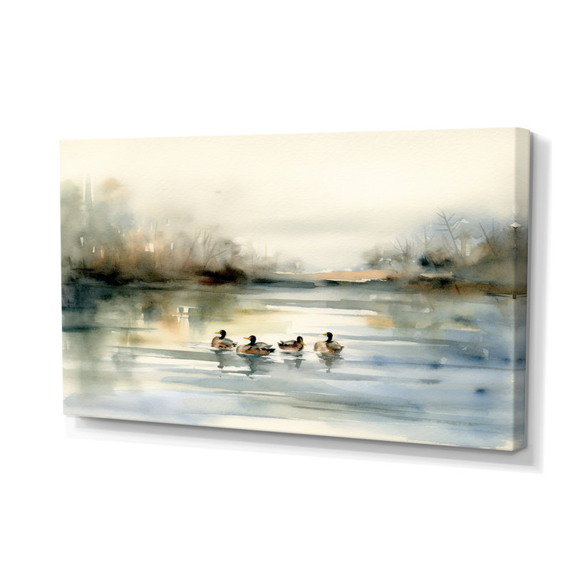 «Ducks In Pond II», reproduction sur toile
