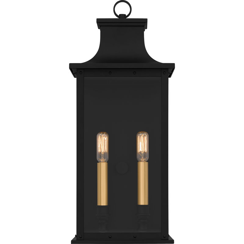 Omerah 2-Light Matte Black Outdoor Wall Lantern