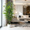 Arbre à ficus artificiel de 5 pi de hauteur avec pot à fleurs en plastique blanc et mousse verte, plantes artificielles avec feuilles de soie réalistes, arbre ficus artificiel résistant aux rayons UV pour l'intérieur, la maison, le bureau et le jardin