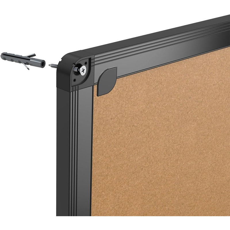 Cork Notice Board With Black Aluminum Frame