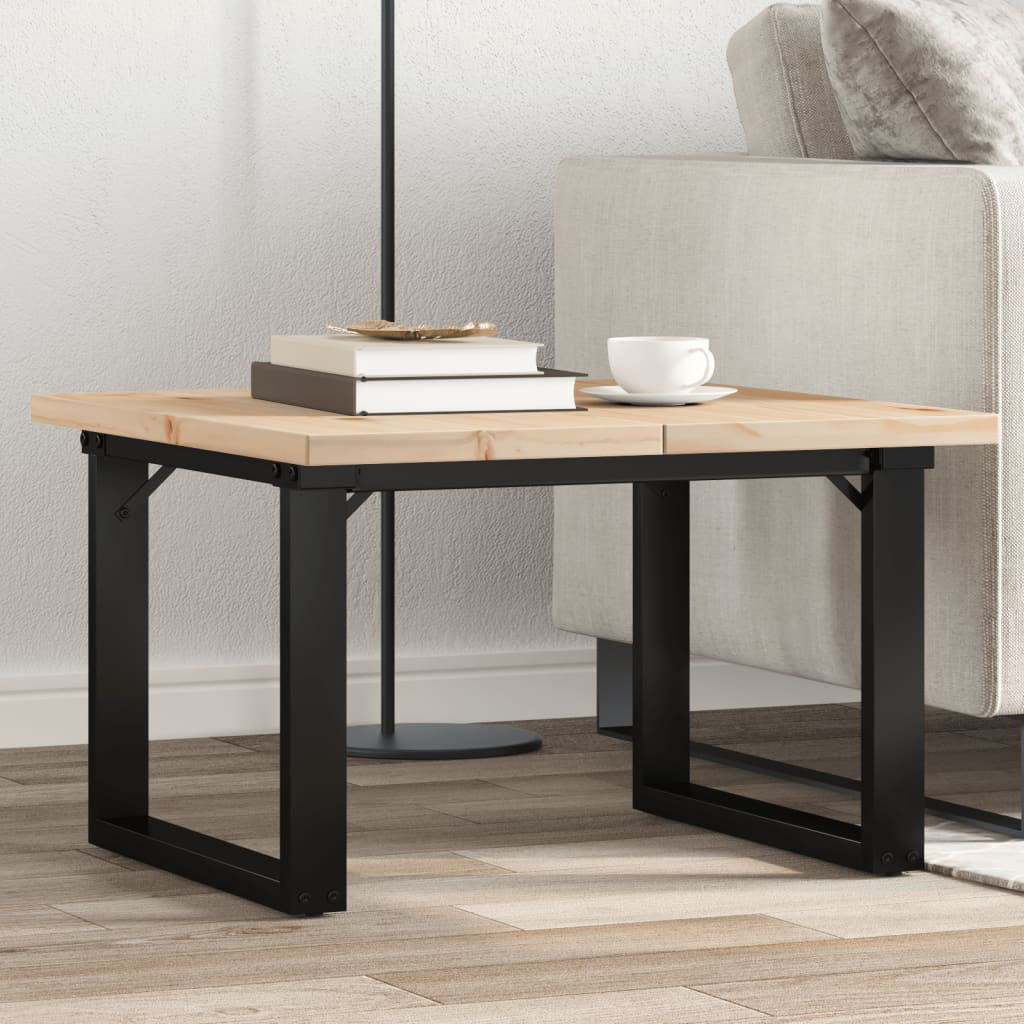 Vidaxl Coffee Table End Table Side Table O-Frame Solid Wood Pine And Steel - Image 4