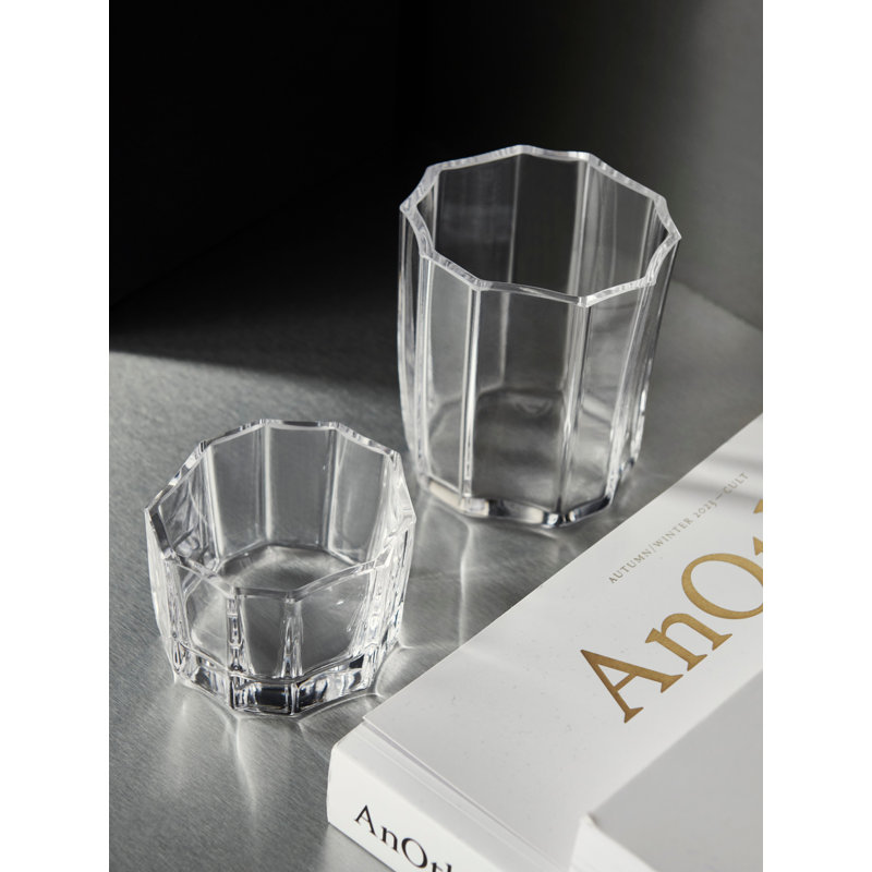 Reed Votive Candle Holder, Clear, 3.4'' H X 2.6'' W X 2.6'' D