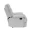 Fauteuil inclinable en velours gris clair avec dossier capitonné carré et accoudoirs coussinés