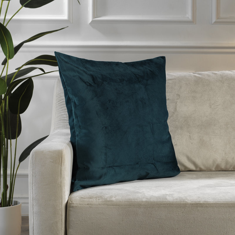 Matte Velvet Pillow Cover, 14" x 14", 34 Midnight Green