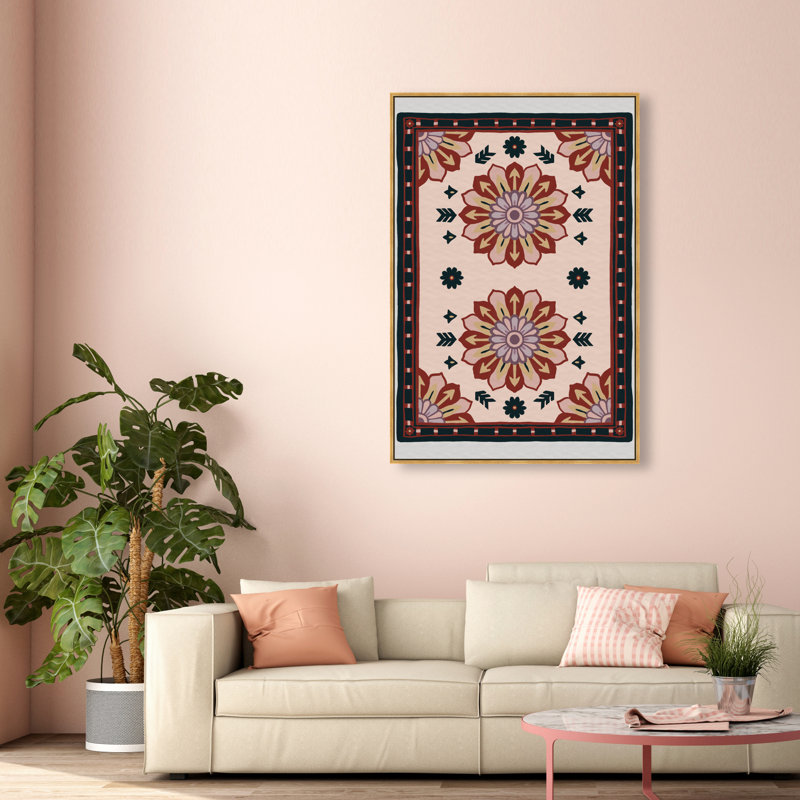 Midnight Damask Canvas Floral & Botanical Print by Oliver Gal, Black Frame, 10 x 15, 37"H x 25"W, Gold Floater Frame