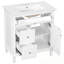 Meuble-lavabo de salle de bain avec lavabo, un tiroir rabattable et deux tiroirs-615416335