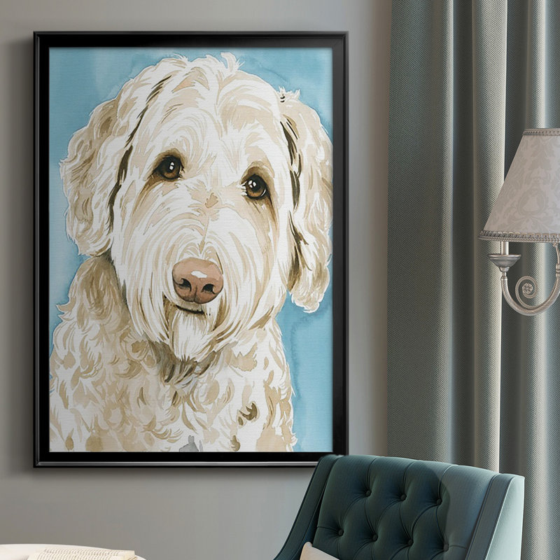 Labradoodle I, reproduction d'art encadrée, Noir, H 30,5 po x l 22,5 po x P 1 po