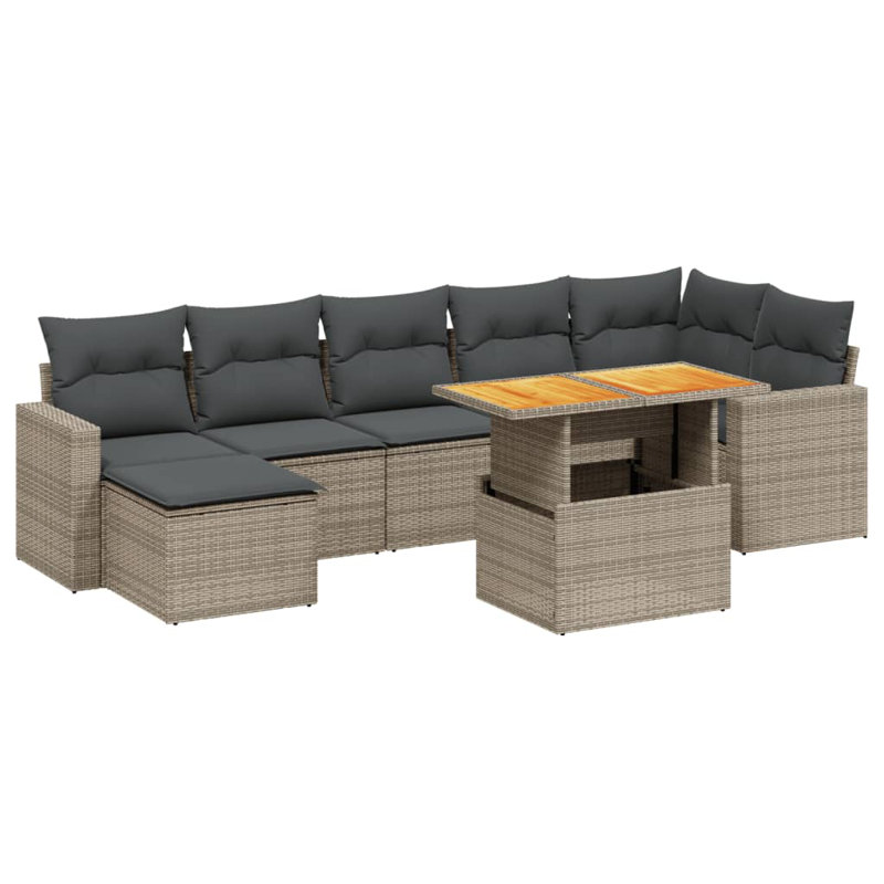 Vidaxl Garden Sofa Set Grey, Dark Grey