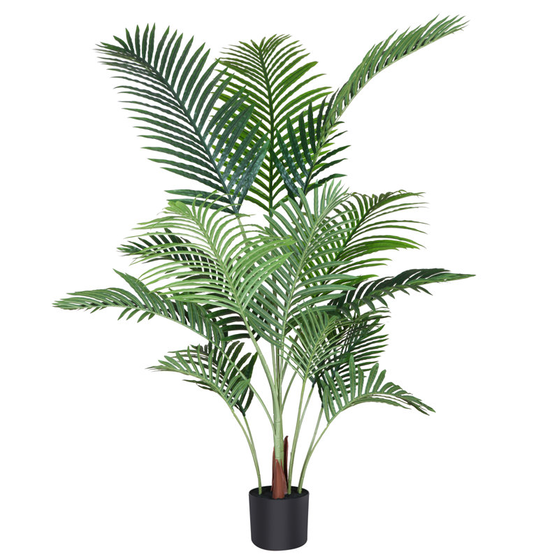 Palmier artificiel 55 po en pot noir Adcock, H 55 po x l 35 po x P 35 po