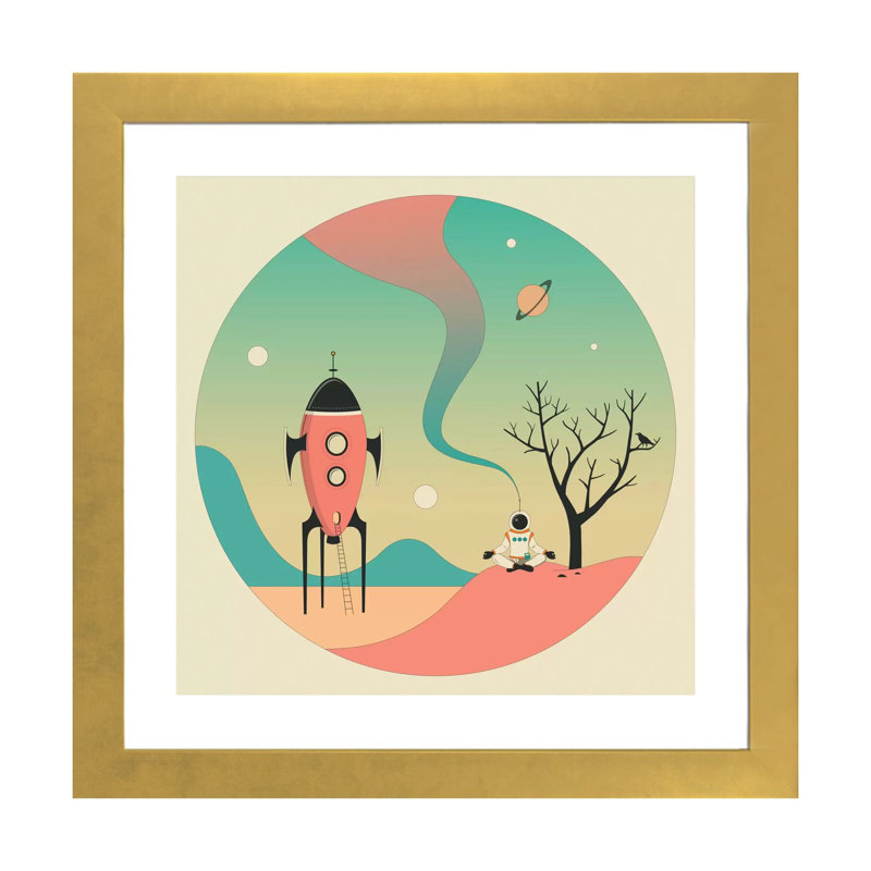 Explorez II, art encadré pour enfants, H 24 po x l 24 po x p 1 po, Papier encadré doré