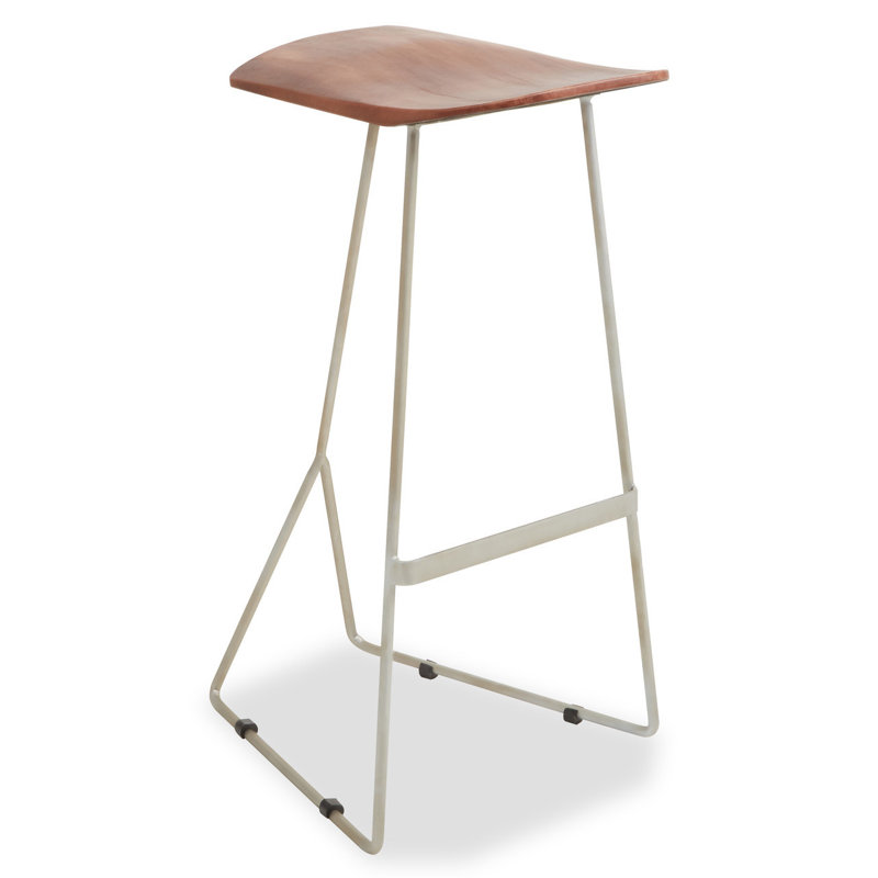 Bucyrus Upholstered Counter Stool with Metal Frame, Silver