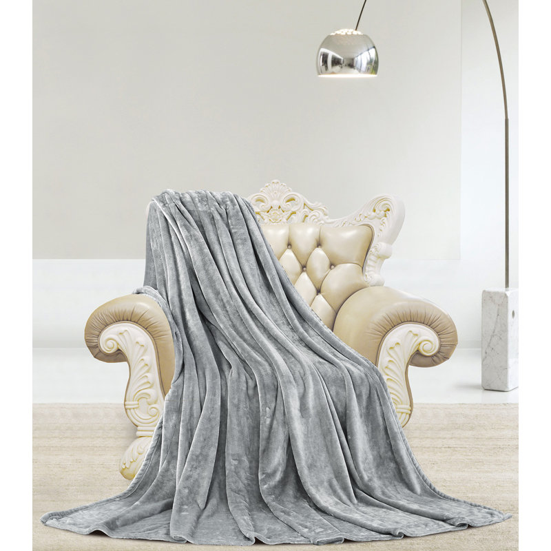  Couverture en velours brillant Microplush, Gris