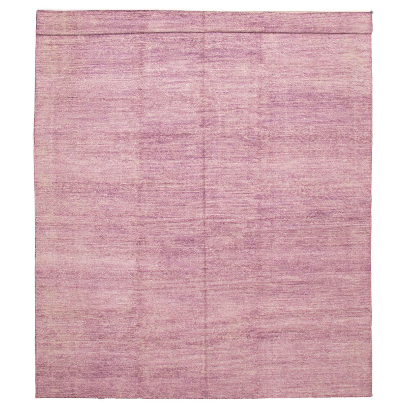Tapis violet en soie noué à la main 9 pi 9 po x 14 pi 9 po Loreto