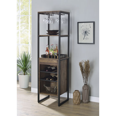 Sibyll Square Wine Rack in Weathered Oak