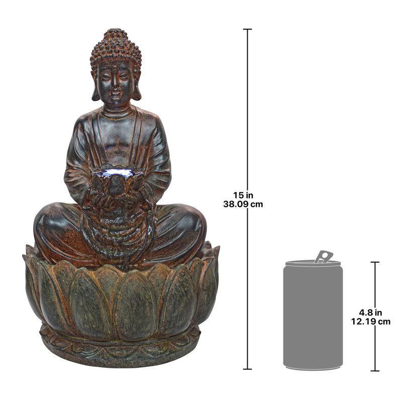 Fontaine de bouddha avec lumière DEL Endless Serenity