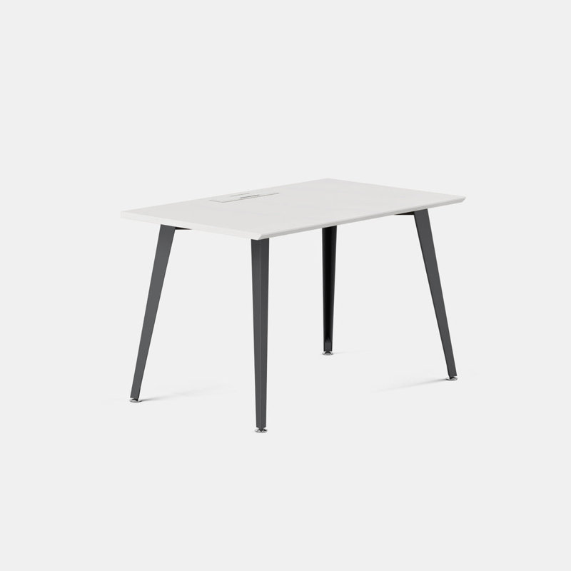 Office Desk, 30" H x 48" W x 24" D, Charcoal, White