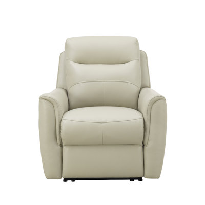 Chelsie-Louise Recliner Chair, with Comfort Plus Headrest and Space Saving Technologies in Oyster Leather