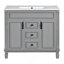 Meuble-lavabo moderne de 36 po avec lavabo supérieur, portes à fermeture douce et tiroirs pour un rangement efficace-537482032