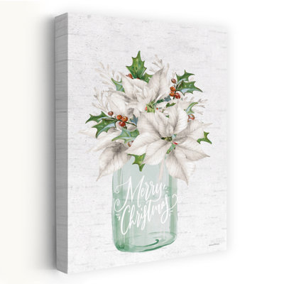 Art contemporain poinsettia «Merry Christmas»