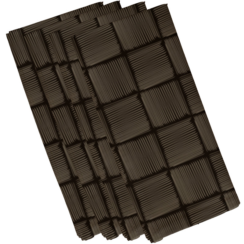 Ensemble de serviettes 4 pièces, L 18 po x L 18 po, Brun