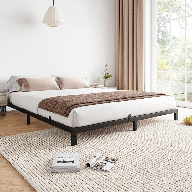 6 Inch Full Bed Frame No Box Spring Needed, Low Profile Full Metal Platform Bed Frame, Full