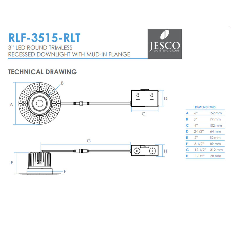 3-Inch Trim less Recessed Lighting Kit