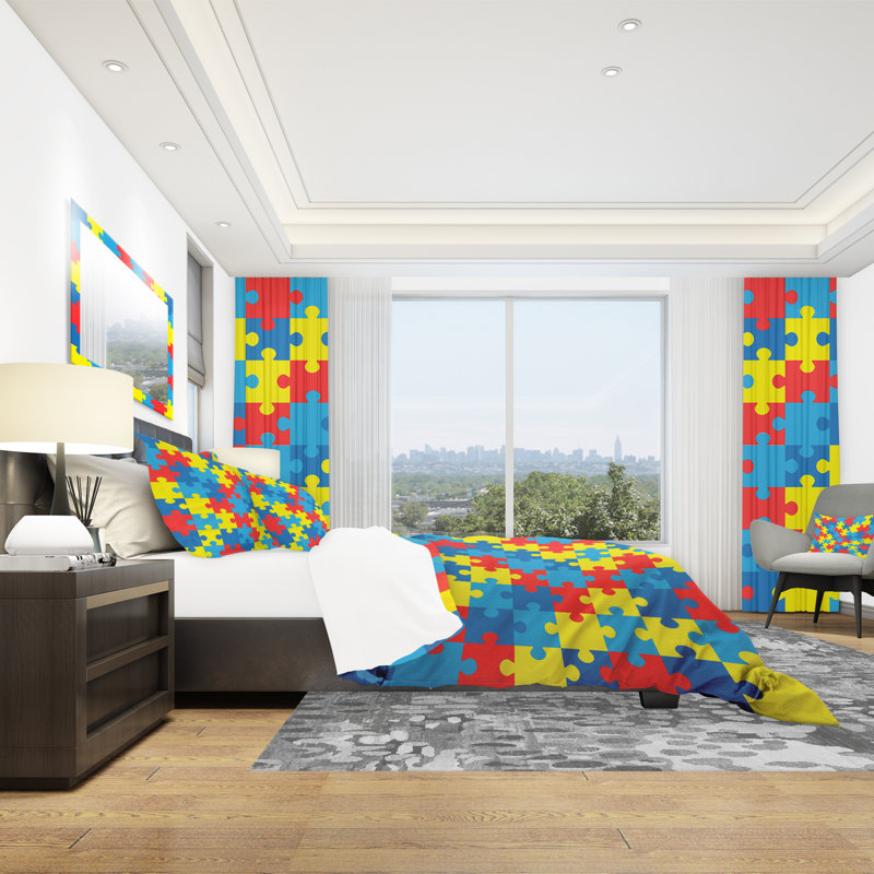 Ensemble de housse de couette moderne et contemporaine, Housse de couette très grand + 2 taies décoratives