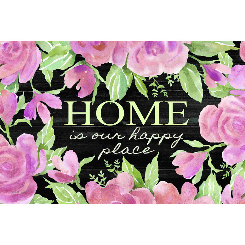 «Home Is Our Happy Place» 2884798, H 24 po x l 36 po, Non, Cadre simple argenté