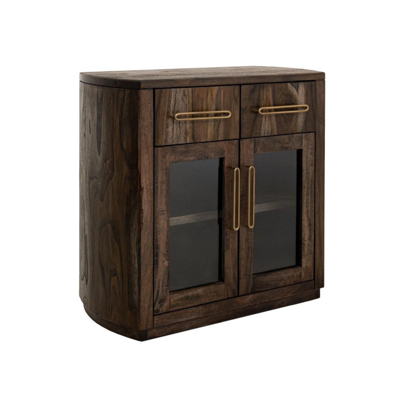 Balam 2 Drawer & 2 Glass Door Server, Dark Brown