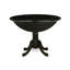 L'ensemble de table de salle à manger 3 pièces comprend une table de cuisine ronde avec Dropleaf et 2 chaises de salle à manger Parsons en tissu bleu, noir brossé-106914689-106914681-109975832