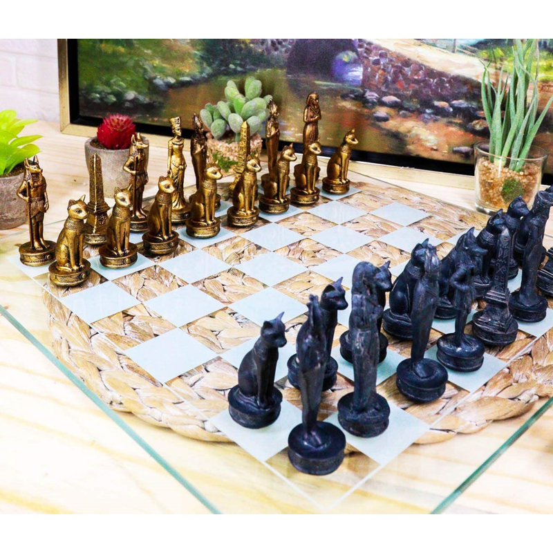 Jeu d'échecs noir / doré Faning