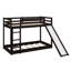 Lit superposé simple au-dessus de simple avec glissière et échelle, lit en bois, assemblage facile-105943156