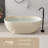 59'' Freestanding Soaking Solid Surface Bathtub Stone Resin Bath Tub with Overflow, Pop-up Drain, Milk-Coffee-137451231