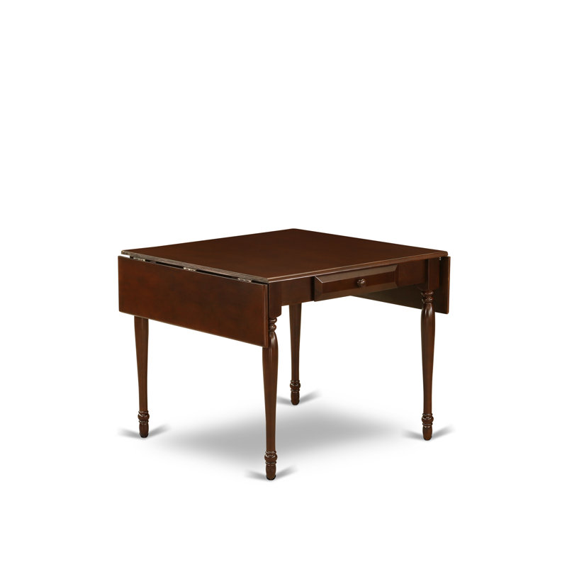 Plateau en bois massif avec table de salle à manger Dropleaf pour petits espaces, Brun, Acajou, 3 pièces: 1 table, 2 chaises