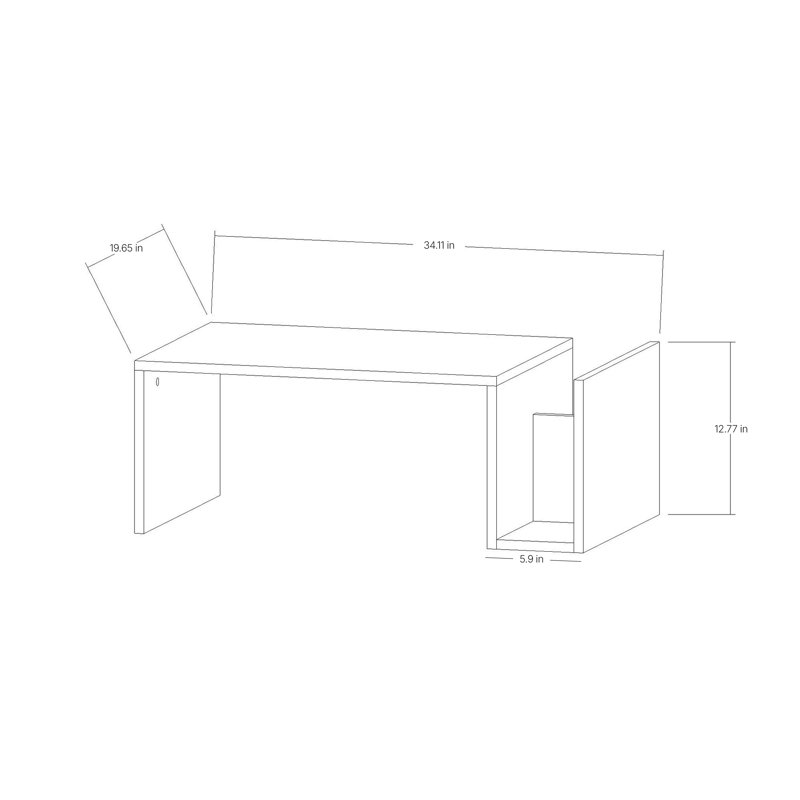 Modern Coffee Table with Freesia Marble Finish, 34.2 x 12.8 x 19.7 Inches | 100% Melamine Coated Particle Board, Thickness: 0.7 Inches | Wall-Mounted Option & Lower Shelf for Storage | Elegant & Stylish Design