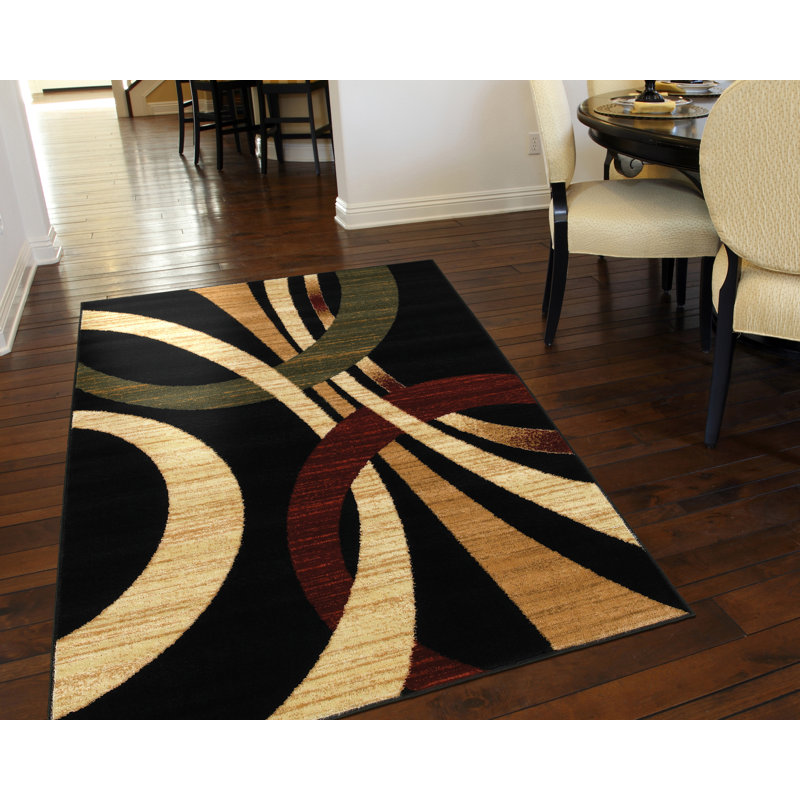 Tapis abstrait moderne Inken, Rectangle 5 pi 2 po x 7 pi 2 po